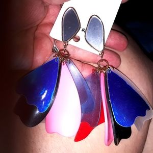 Bold Multi Color flowy Earrings